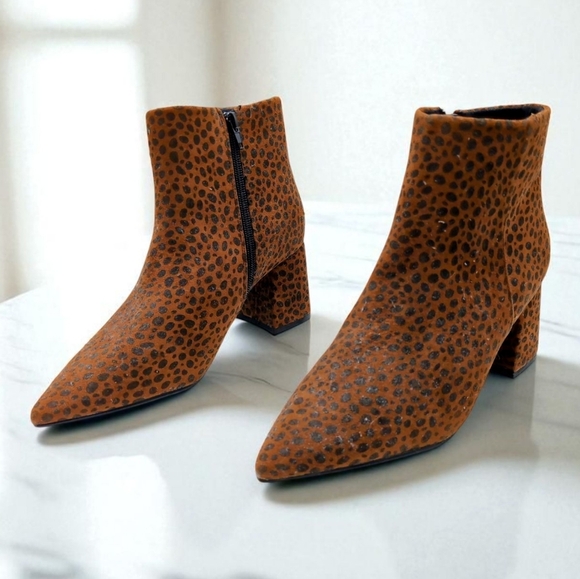 Leopard Print Ankle Boots Sz 7 Simply Be WW090 - Picture 1 of 10